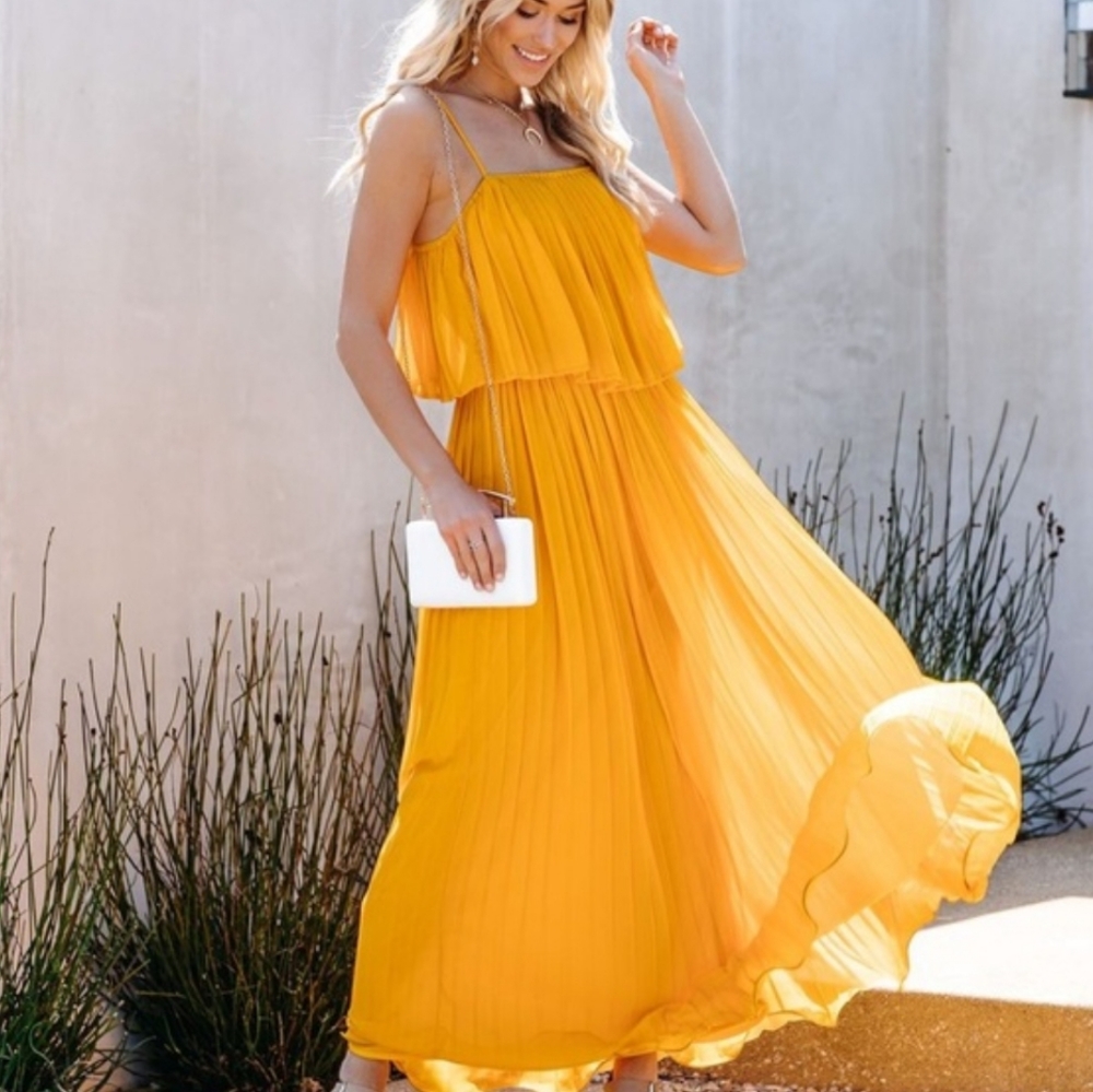 Vici pleated maxi dress.